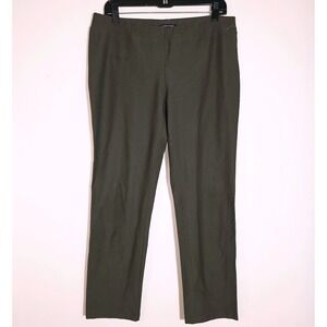 Eileen Fisher Washable Stretch Crepe Slim Pant Ankle Length Olive Size M EUC